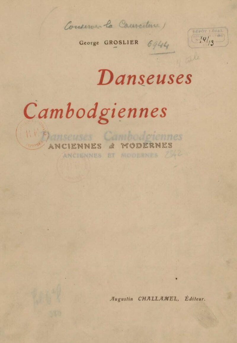 Groslier danseuses cambodgiennes 1913 cover2