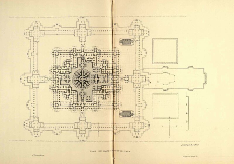 Le Bayon d Angkor Thom drawing by h dufour