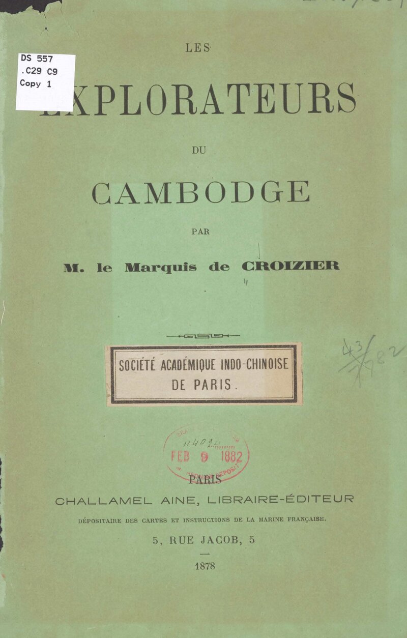 Croizier&#x20;explorateurs&#x20;du&#x20;cambodge&#x20;1878&#x20;cover