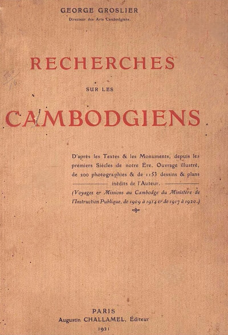 GROSLIER Recherches sur les Cambodgiens cover