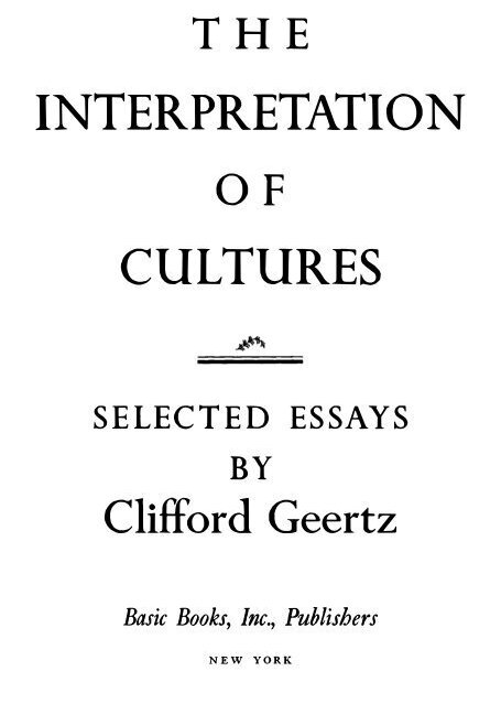 Clifford&#x20;geertz&#x20;the&#x20;interpretation&#x20;of&#x20;cultures