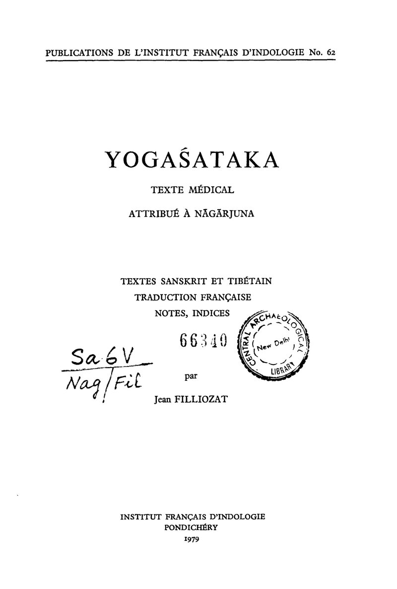 Yogasataka&#x20;filliozat&#x20;1979&#x20;cover