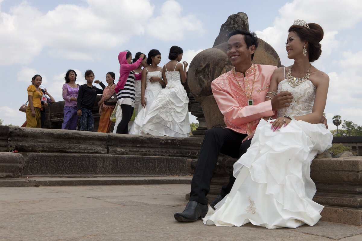 Newlyweds at Angkor Wat by photographer Martin Parr