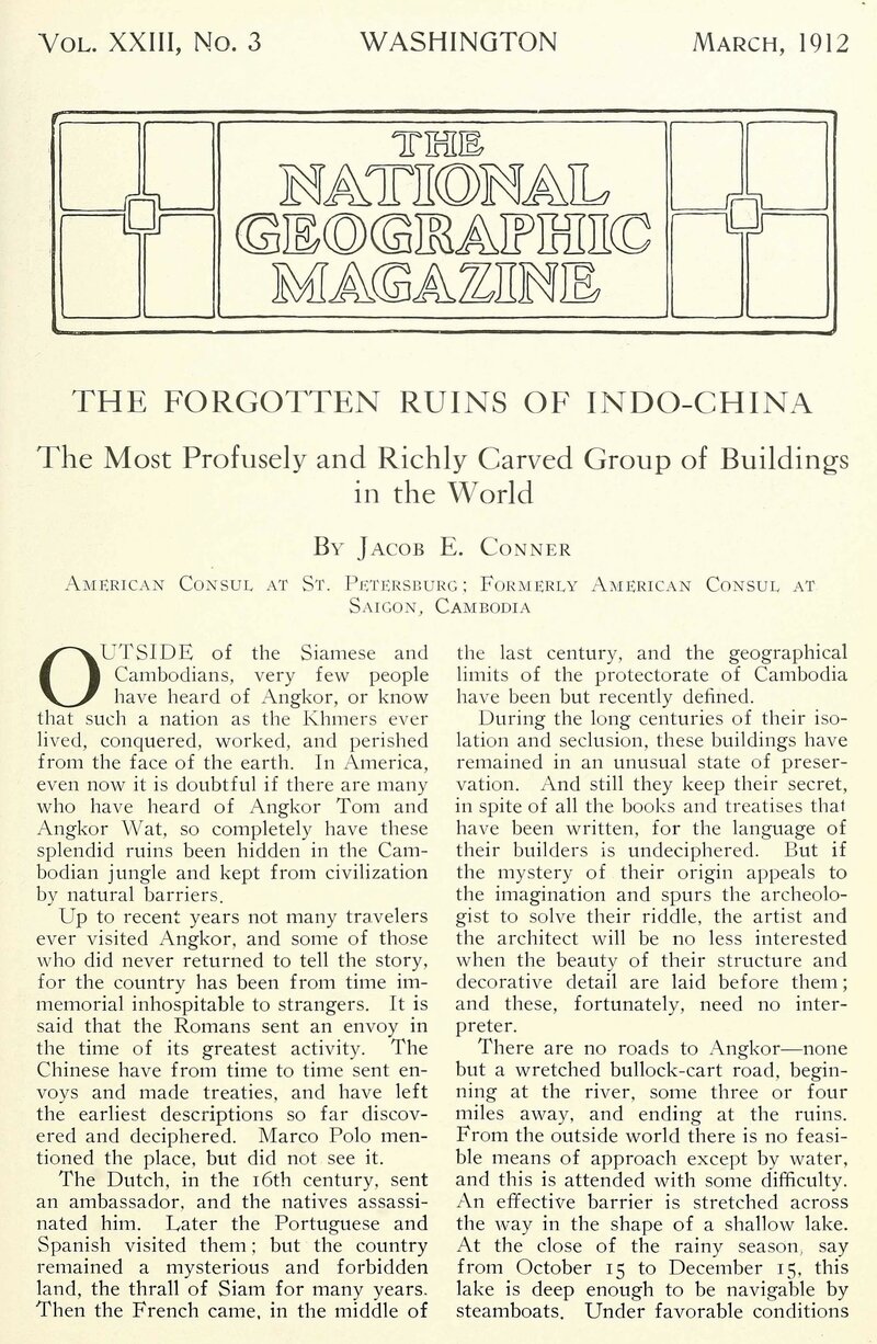 Conner forgotten ruins national geographic march 1912 cover