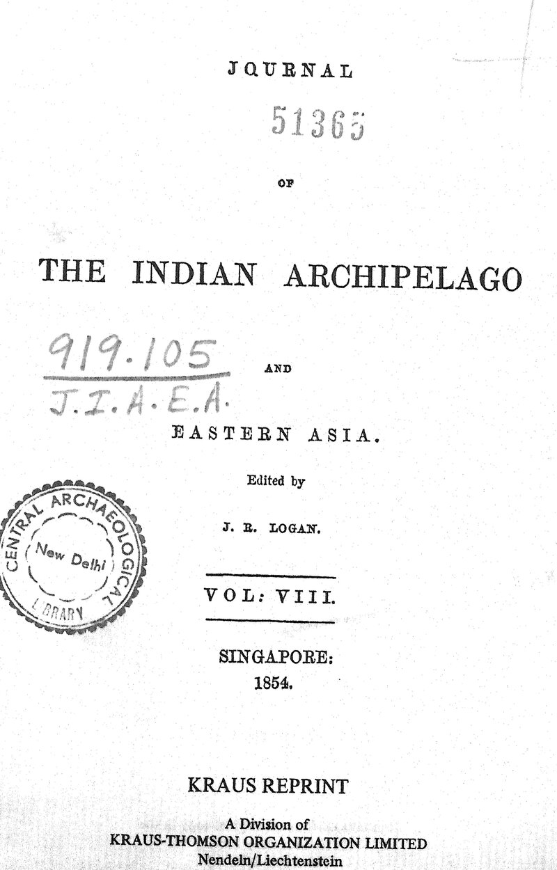 Thejournalofindianarchipelago&#x20;VIII&#x20;1854&#x20;cover