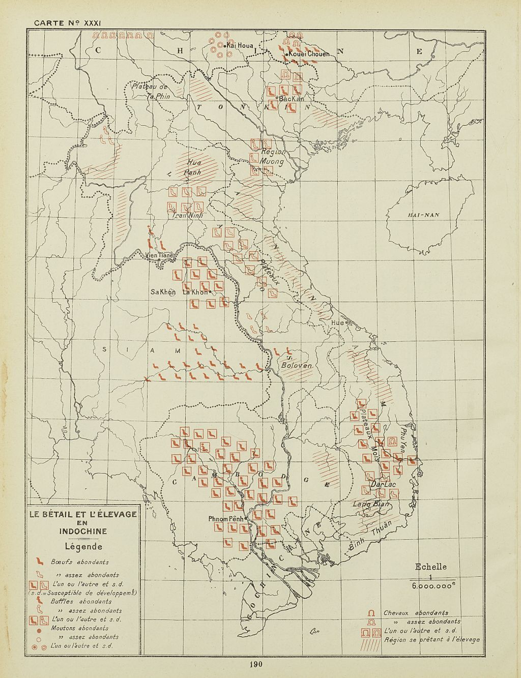 Brenier essai datlas stat de lindochine 1914 cattle map