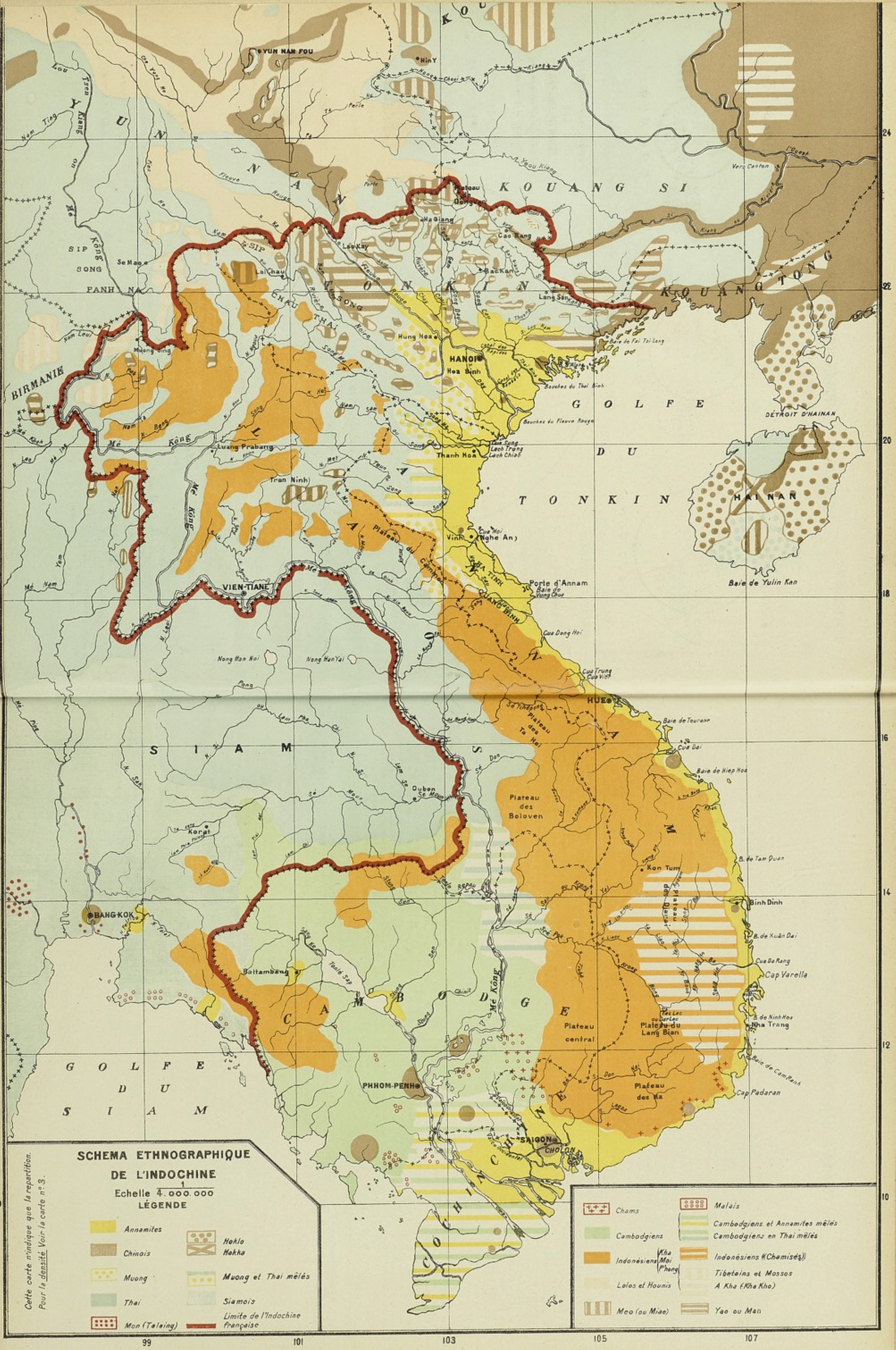 Brenier essai datlas stat de lindochine 1914 map ethnographic