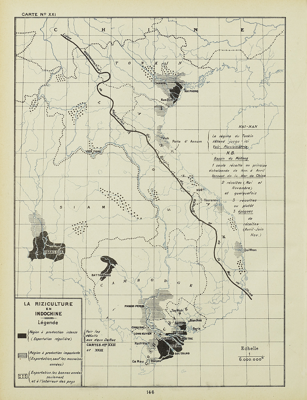 Brenier essai datlas stat de lindochine 1914 rice culture map