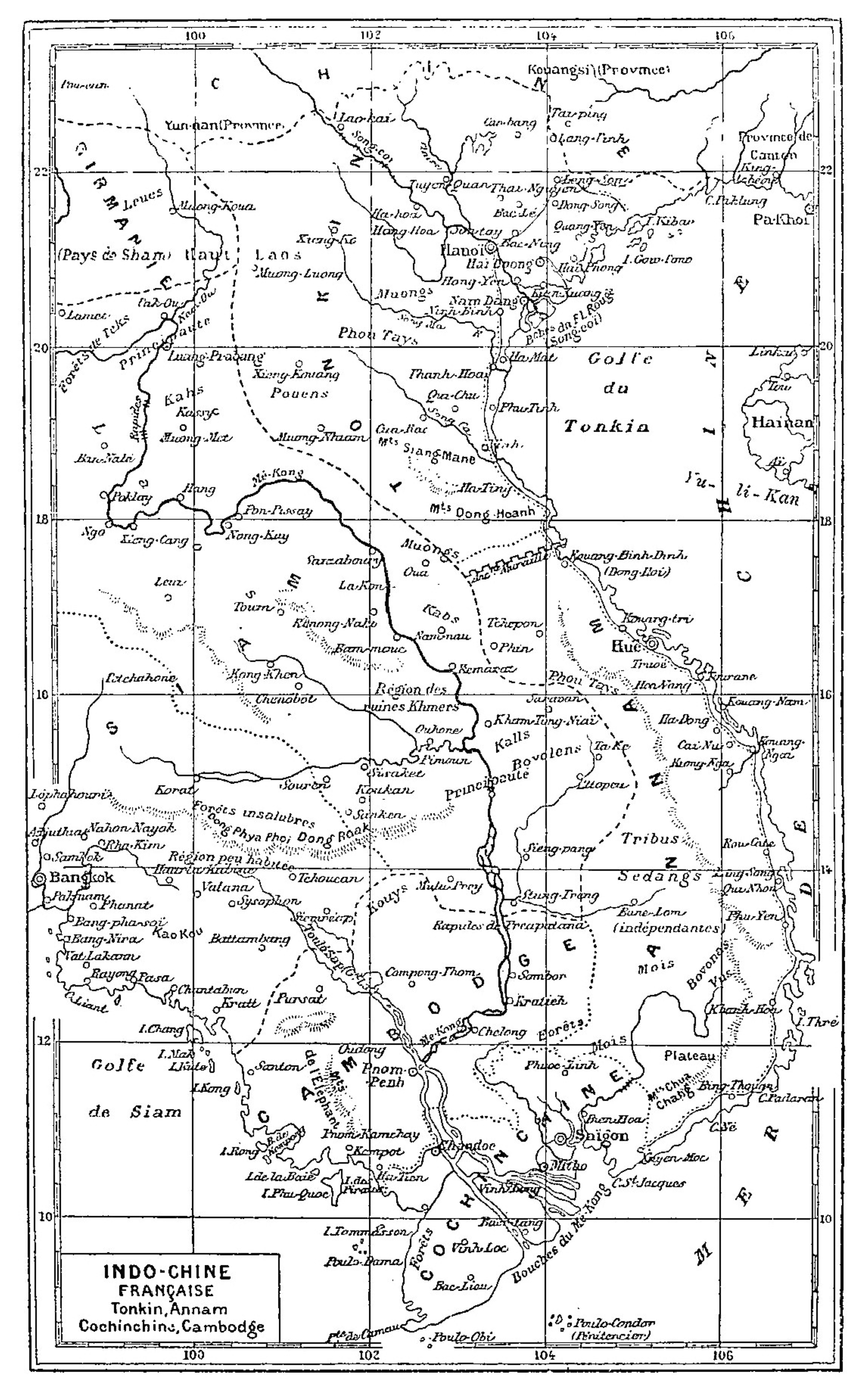 French Indochina (Tonkin, Annam, Cochinchina, Cambodia), 1896