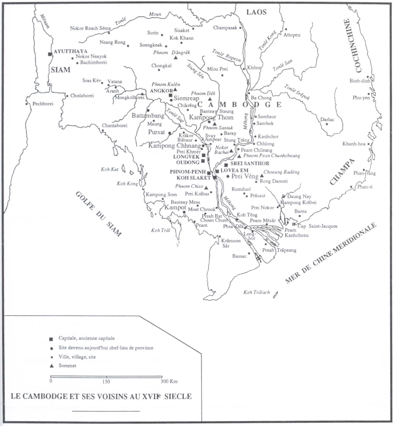 Mak phoeun histoire cambodge voisins XVII siecle map